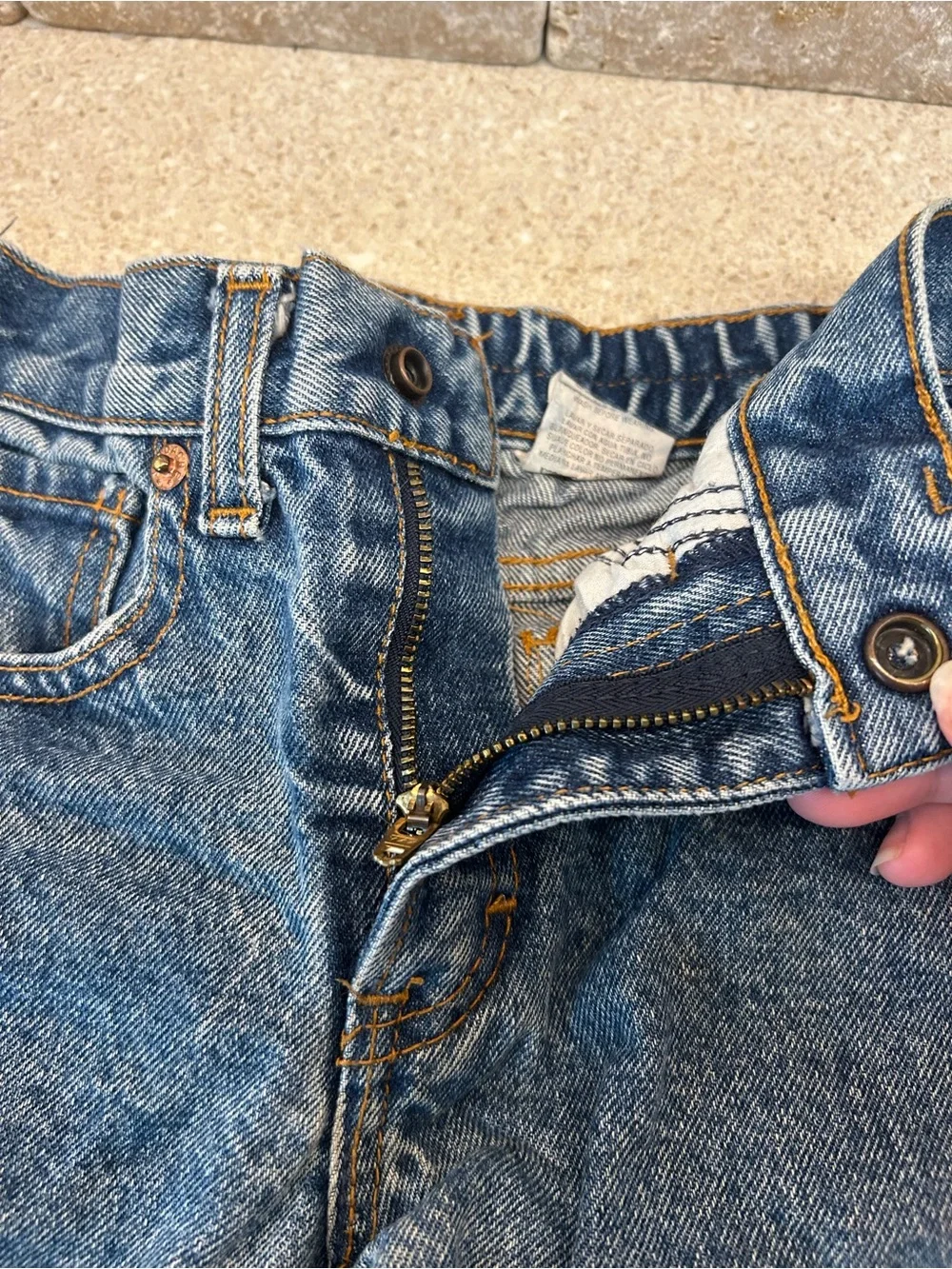 Vintage 90s Jordache Kids Denim Jeans Medium Acid Wash Straight Leg